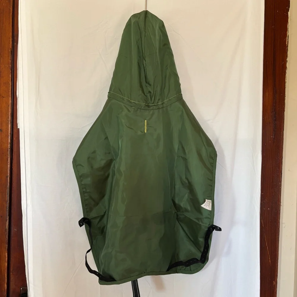 Green Hooded Dog Rain Poncho